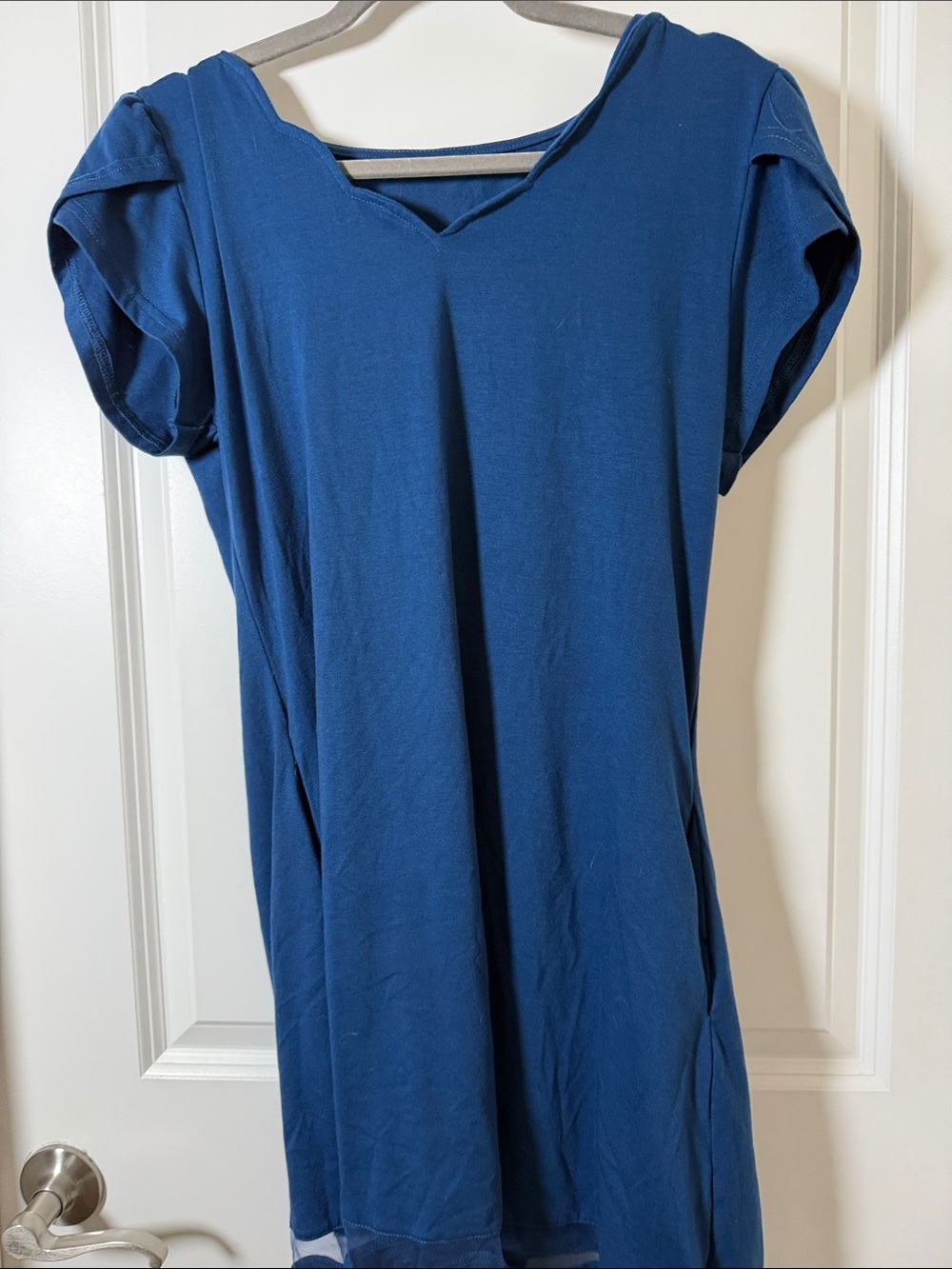 Everyday V-Neck Tunic Top — Blue